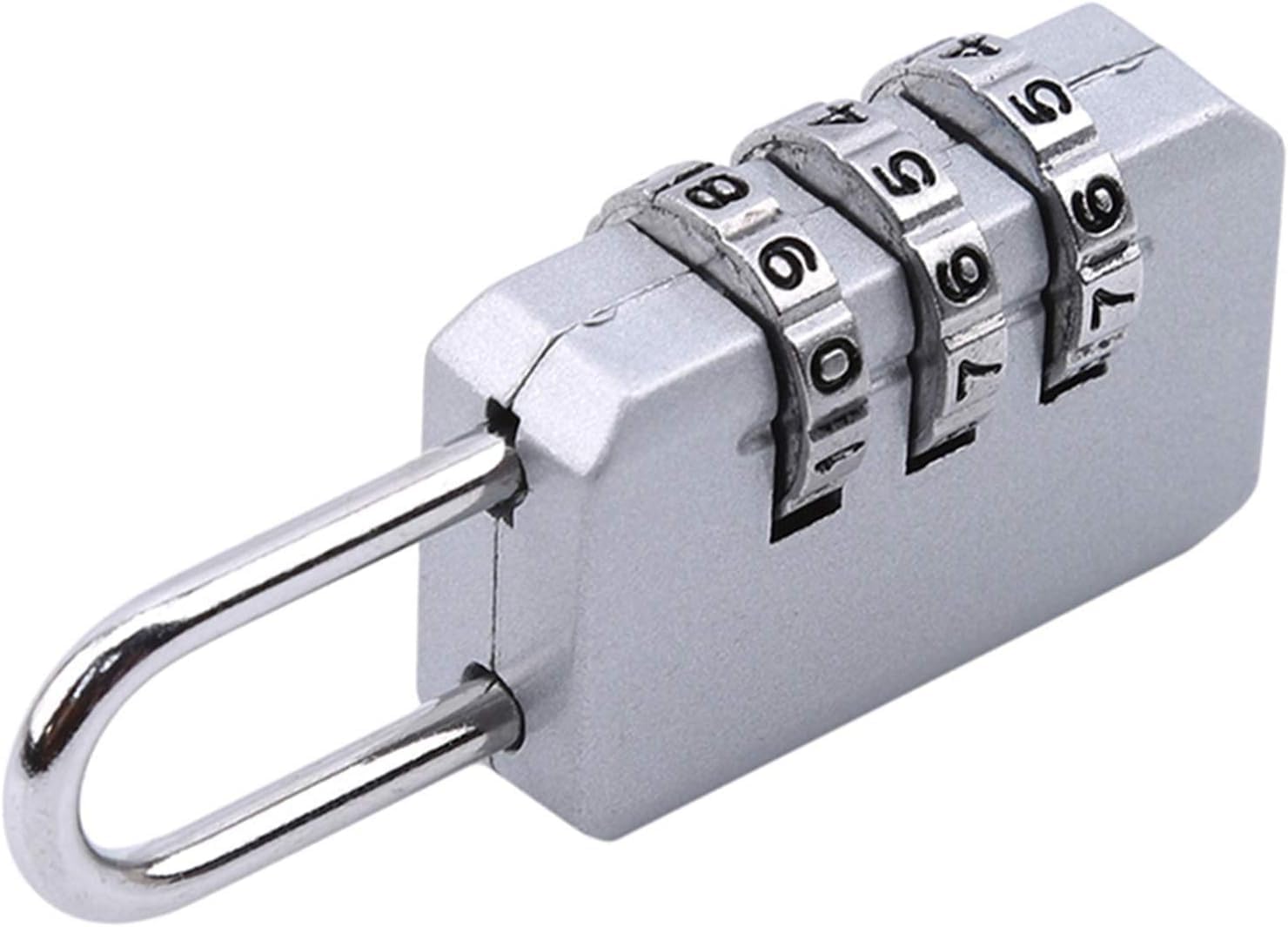 White Portable Luggage Lock with 3-Digit Combination Padlock for Notebook - Easy to Set Personal Code Lock - Tools and Home Improvement