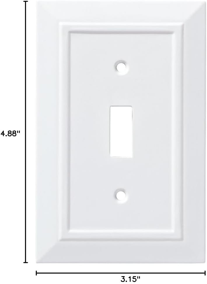 White Single Switch Wall Plate by Franklin Brass - Classic Architecture Design (Model: W35241-PW-C)