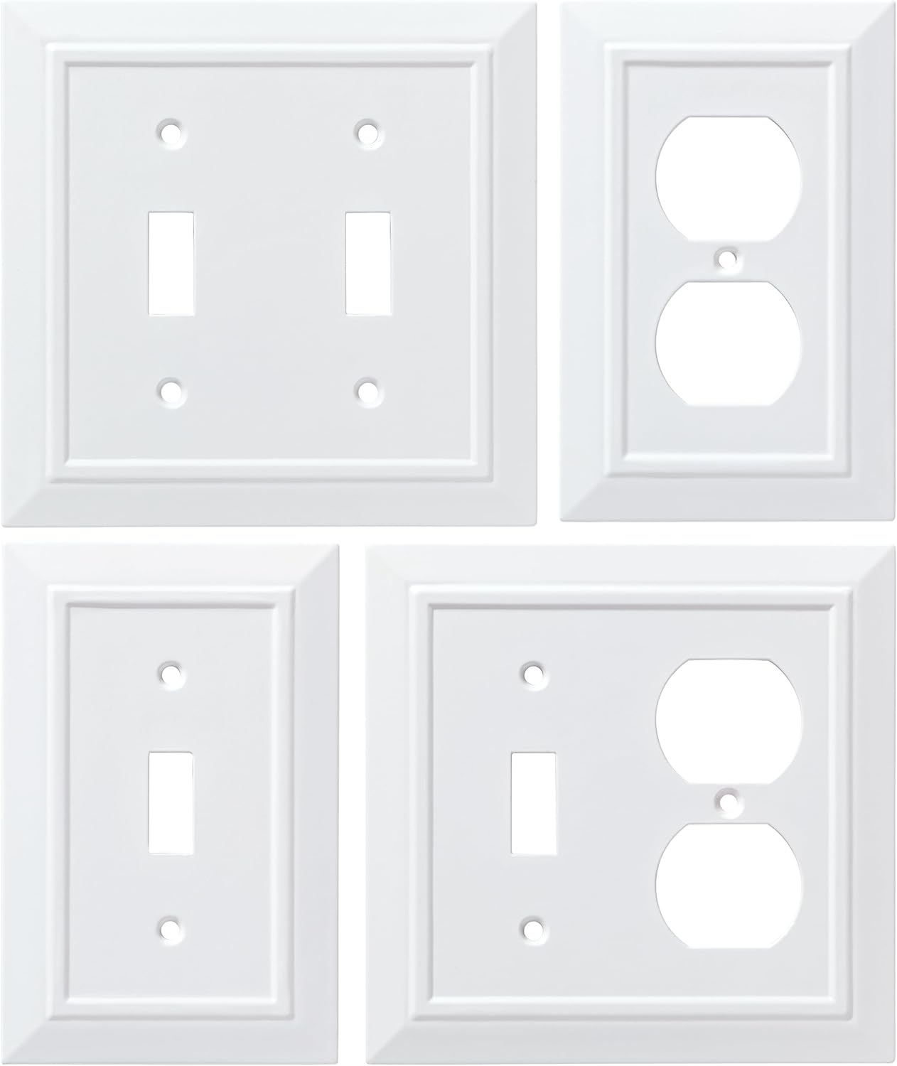 White Single Switch Wall Plate by Franklin Brass - Classic Architecture Design (Model: W35241-PW-C)