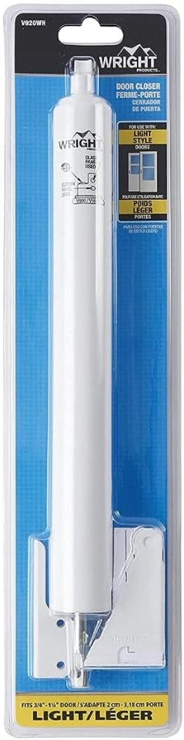 White Standard Duty Pneumatic Screen and Storm Door Closer by Wright Products - WildKart
