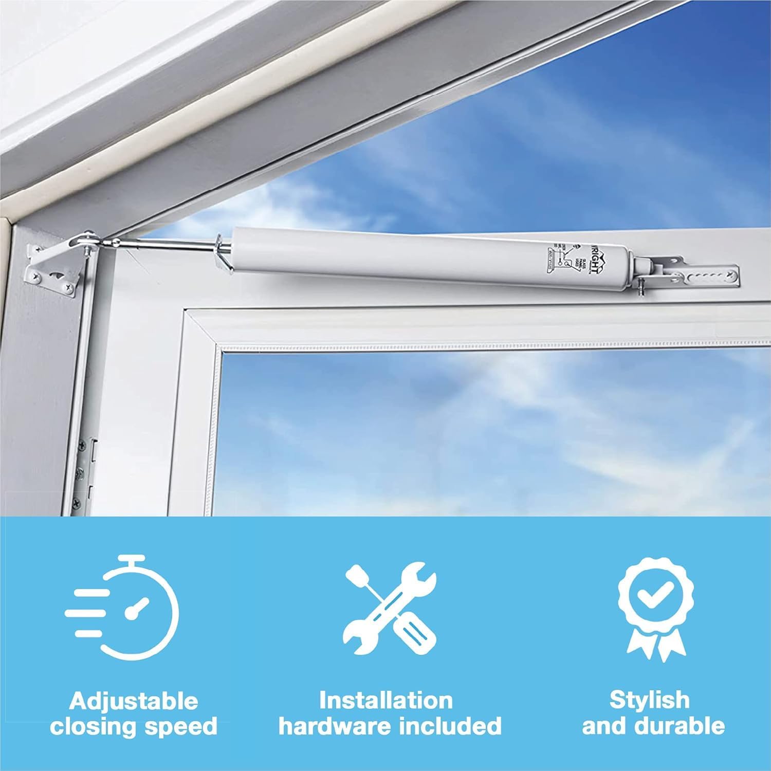 White Standard Duty Pneumatic Screen and Storm Door Closer by Wright Products - WildKart