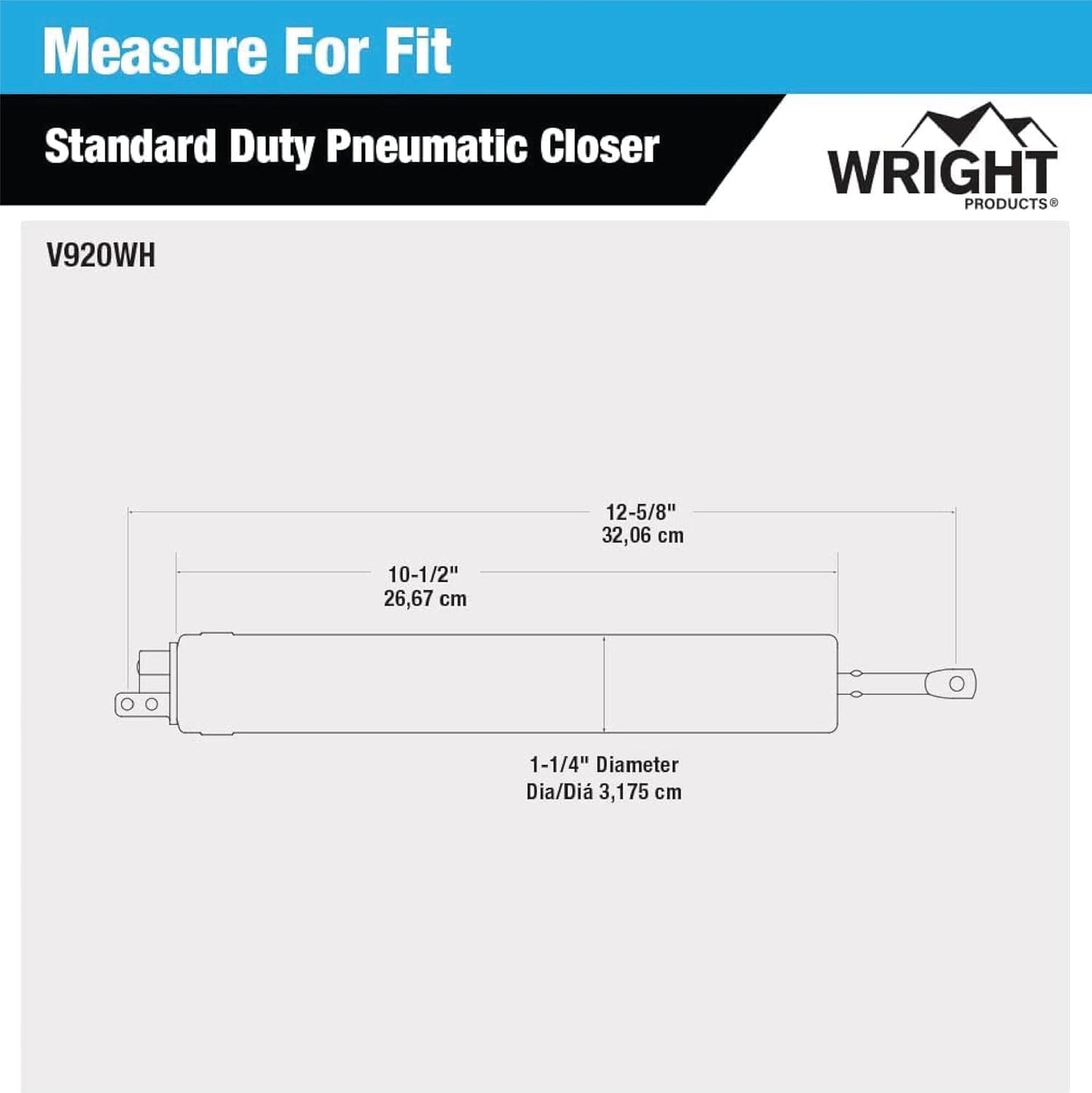 White Standard Duty Pneumatic Screen and Storm Door Closer by Wright Products - WildKart