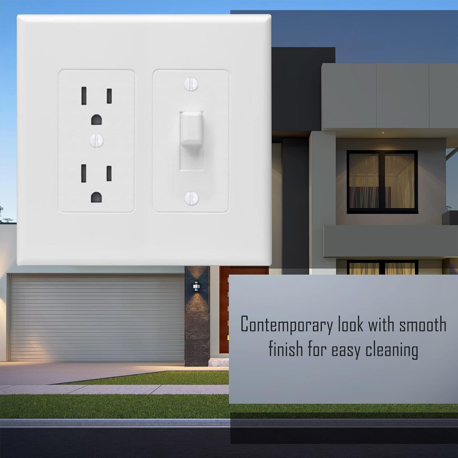 White Taymac 2772W 2-Gang Masque Decorator Cover Wall Plates for Revive Devices