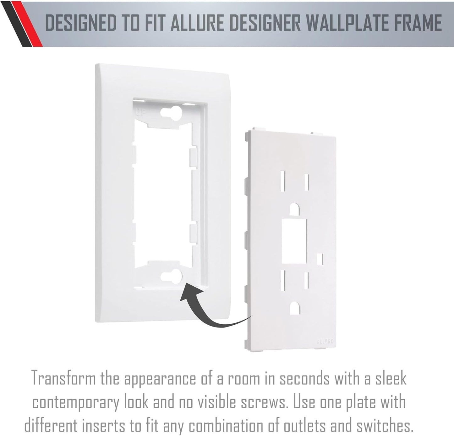 White TayMac A52W Allure Nonmetallic Wallplate with GFCI Insert: Waterproof and Durable