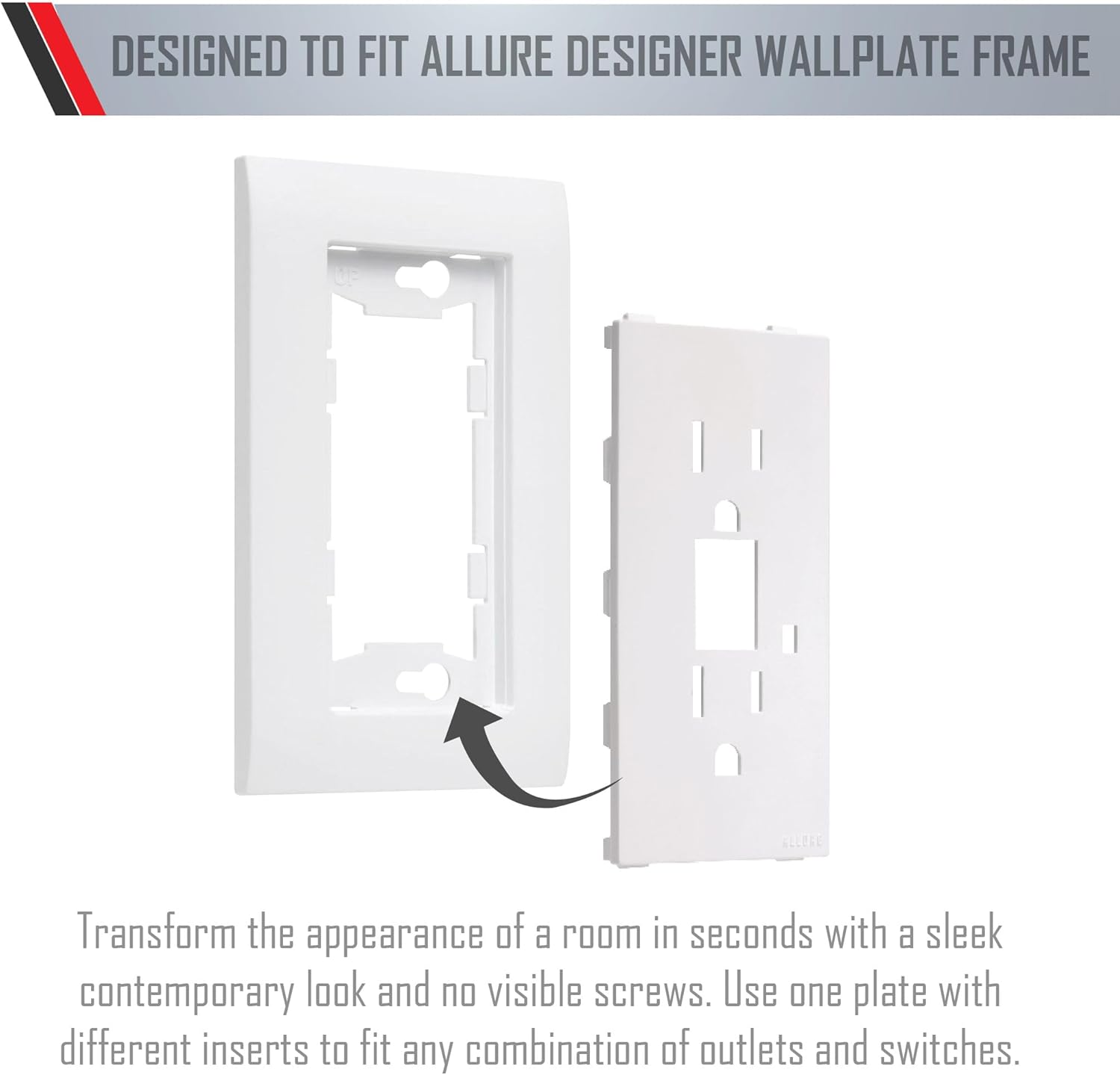 White TayMac A52W Allure Nonmetallic Wallplate with GFCI Insert: Waterproof and Durable