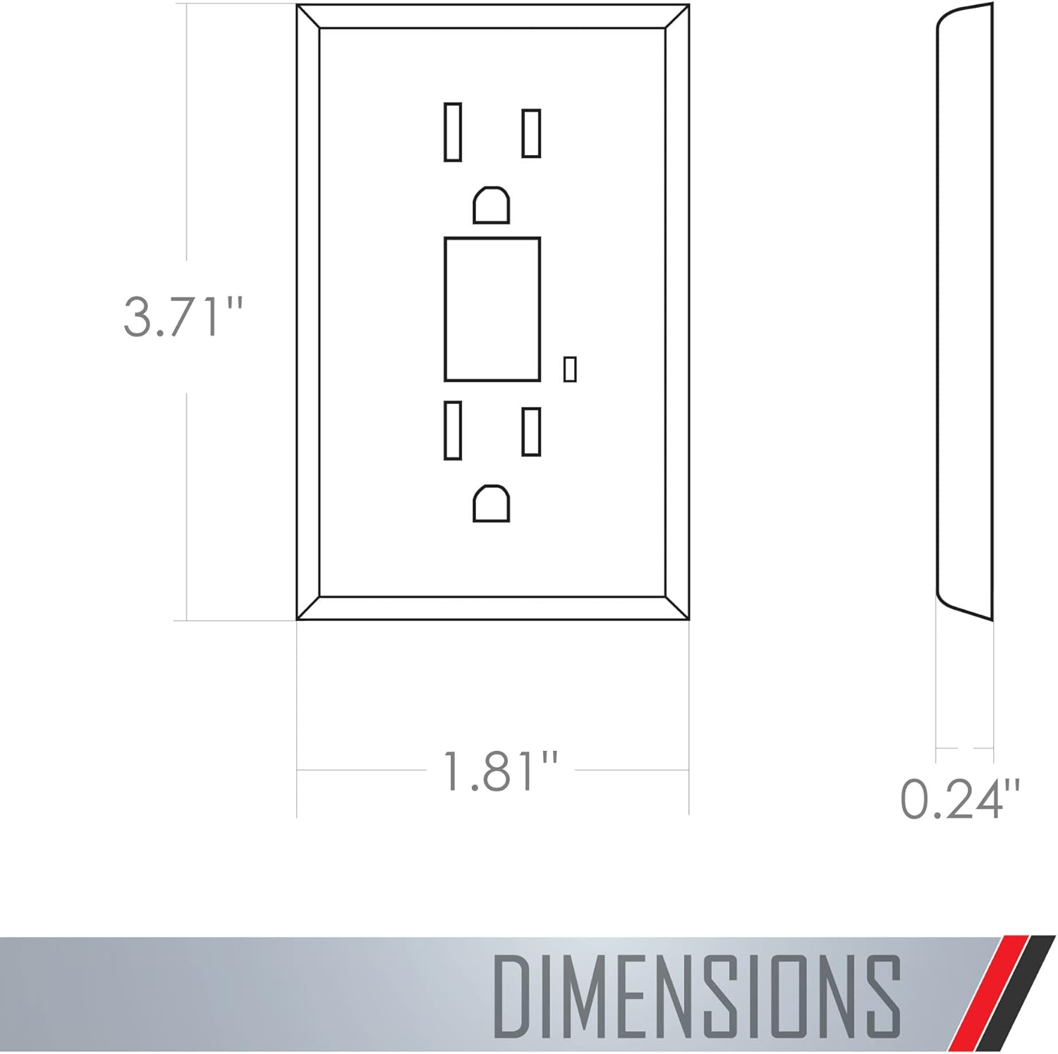 White TayMac A52W Allure Nonmetallic Wallplate with GFCI Insert: Waterproof and Durable