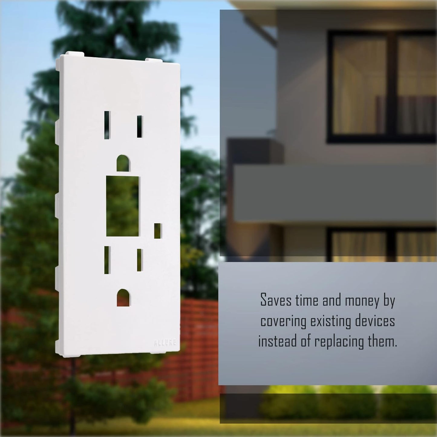 White TayMac A52W Allure Nonmetallic Wallplate with GFCI Insert: Waterproof and Durable