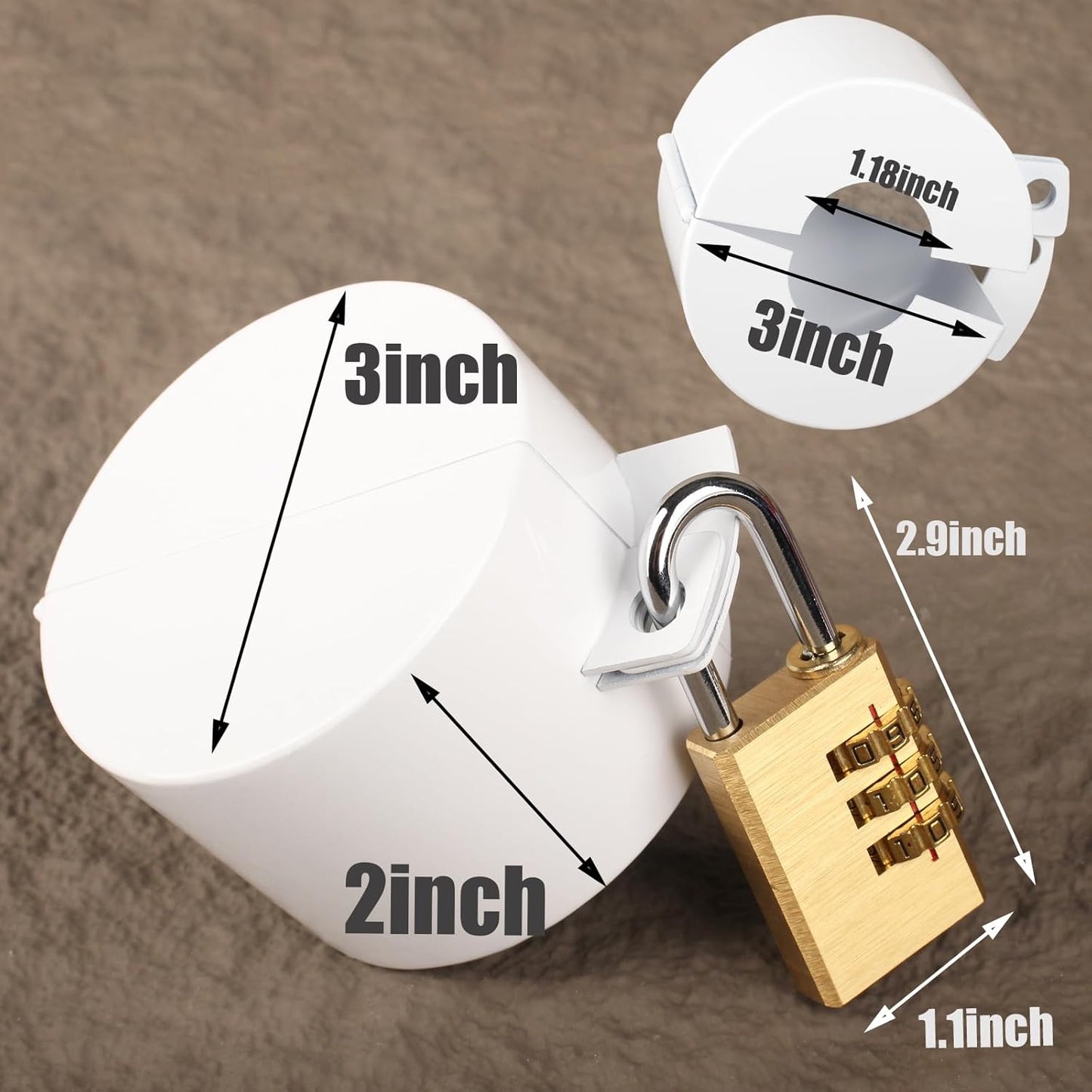 White TEMEILI Door Knob Lock for Apartment Evictions, Dementia Patients, Childproof - Prevents Access to Keyhole, Easy Installation, Outside Access Prevention