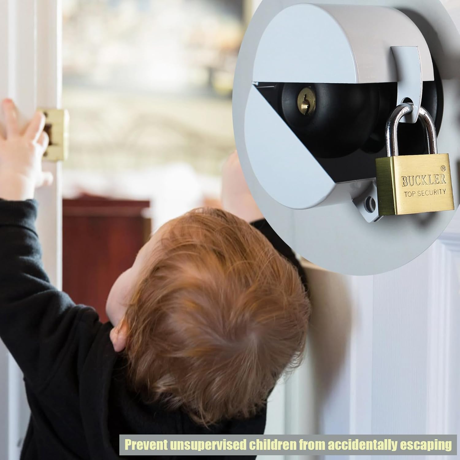 White Temporary Door Handle Lockout Device - Prevent Entry Without Padlock, Faucet Safety Cover, Door Knob Lock Cover - Keyhole Protection