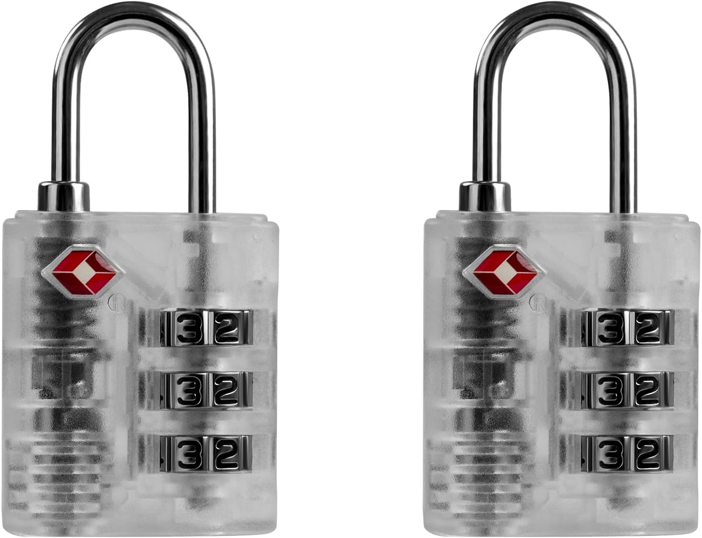 White UP Security TSA Approved 4-Digit Combination Padlock with Alert Indicator for Luggage, Suitcases, Backpacks, Gym Lockers