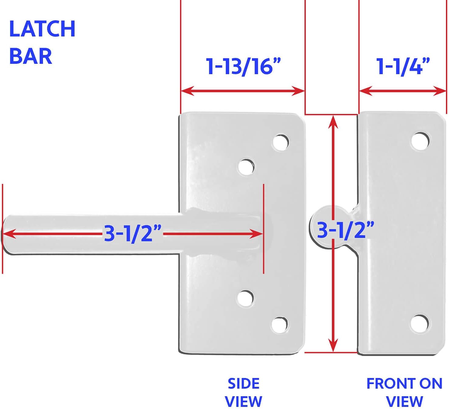 White Vinyl Gate Latch with Mounting Hardware for Vinyl, Wood, PVC Fencing - 90 Degree Bracket for Secure Gate Connection