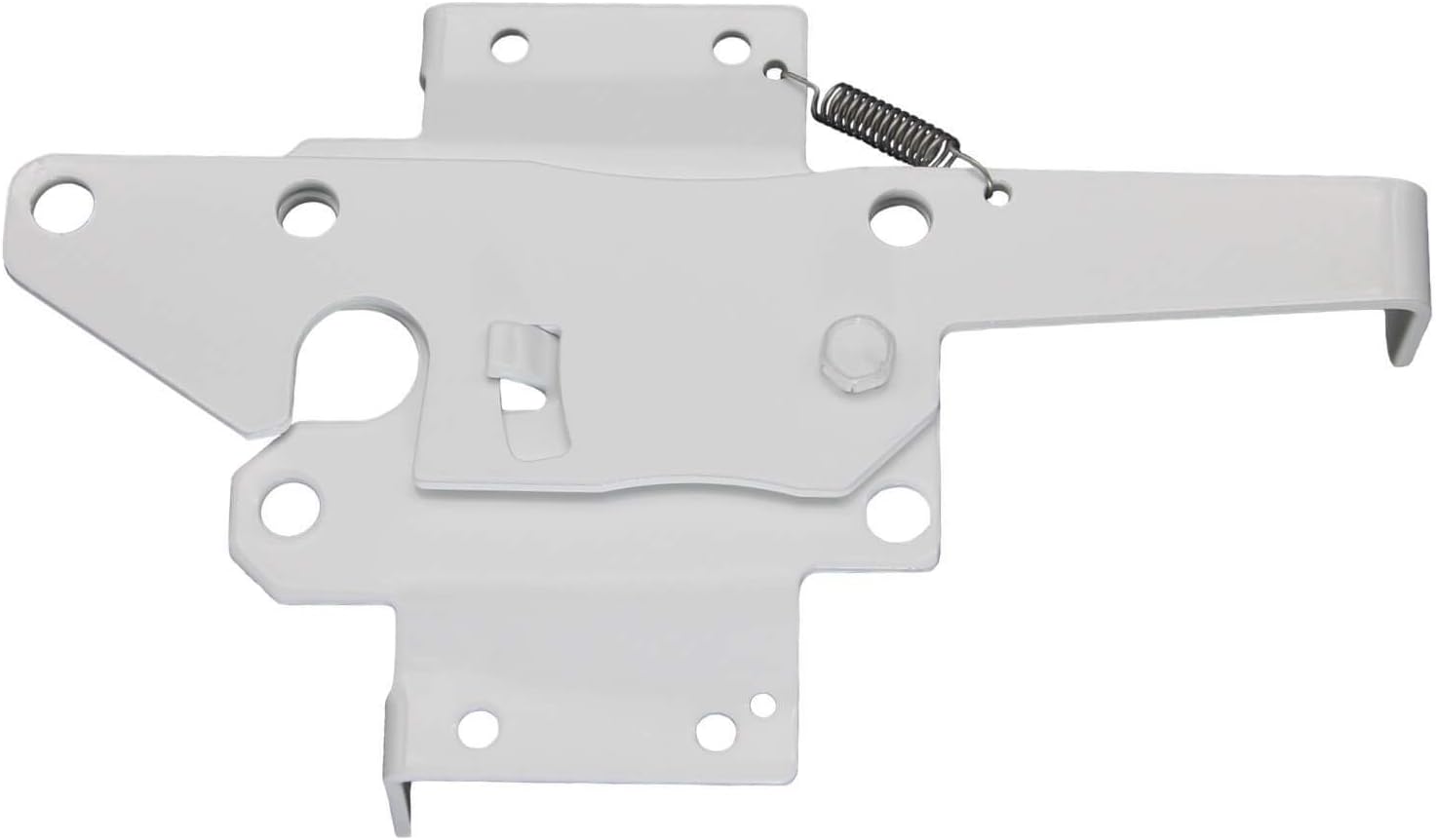 White Vinyl Gate Latch with Mounting Hardware for Vinyl, Wood, PVC Fencing - 90 Degree Bracket for Secure Gate Connection