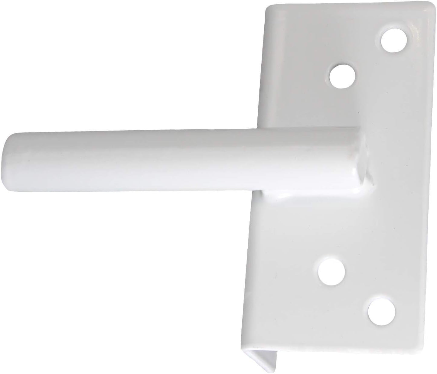 White Vinyl Gate Latch with Mounting Hardware for Vinyl, Wood, PVC Fencing - 90 Degree Bracket for Secure Gate Connection