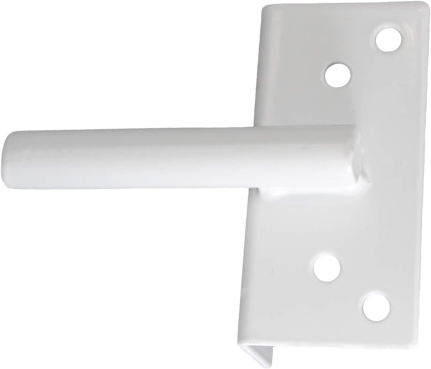 White Vinyl Gate Latch with Mounting Hardware for Vinyl, Wood, PVC Fencing - 90 Degree Bracket for Secure Gate Connection