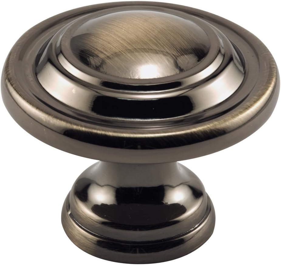 Wide Base Bi-Fold Door Knob - Easy Grip Large Diameter Knob, Antique Brass Plated, Diecast Construction - 1-11/16 in. Outside Diameter - Single Pack
