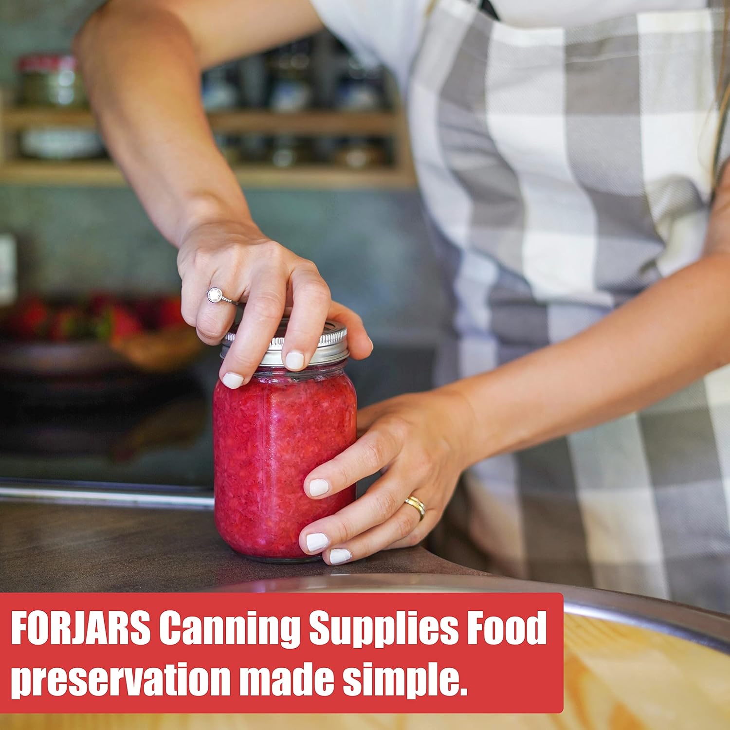 Wide Mouth Canning Lids and Rings for Mason Jars - Airtight Seals for Food Preservation - Stainless Steel Bands with Silicone Seals - Canning Supplies for Meal Prep