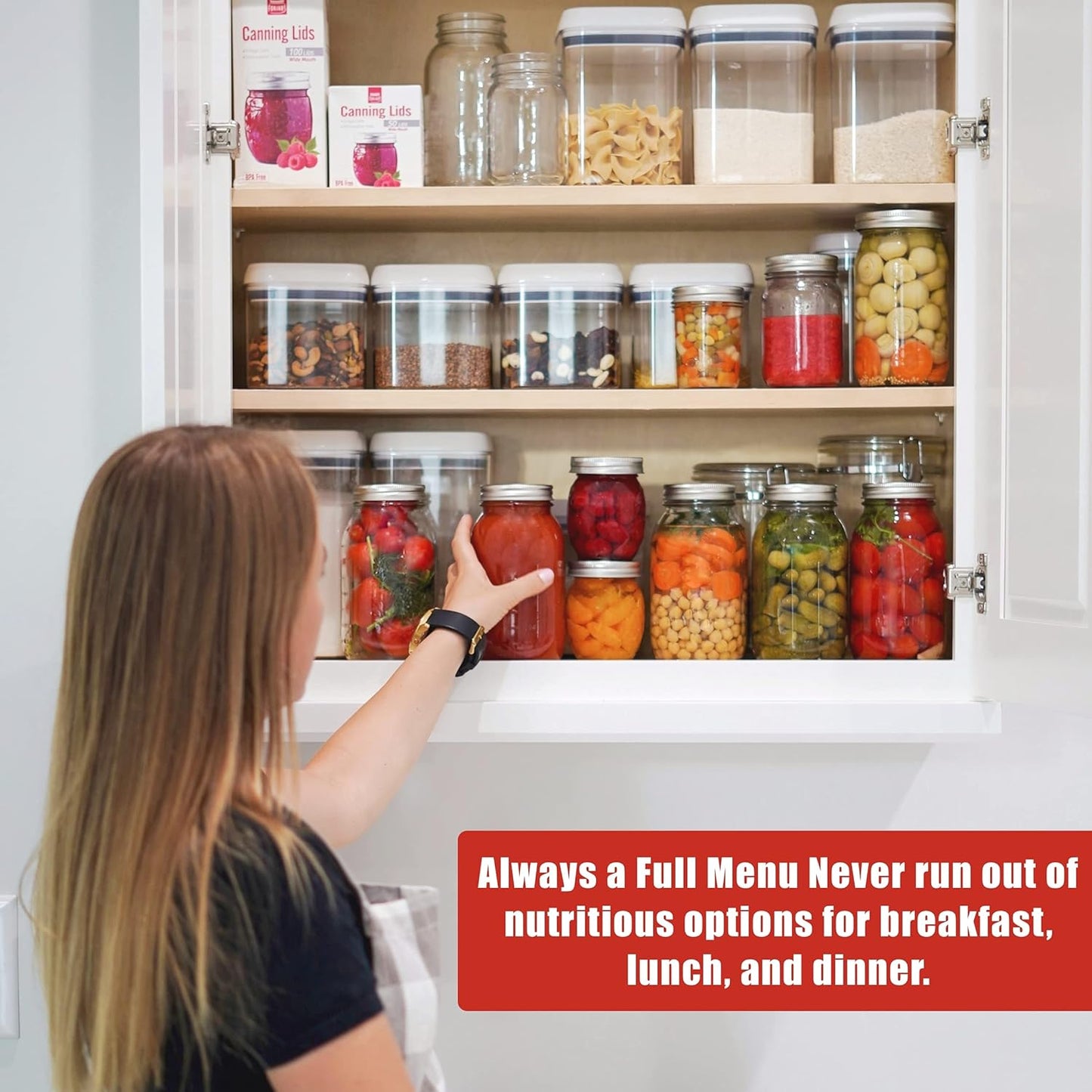 Wide Mouth Canning Lids and Rings for Mason Jars - Airtight Seals for Food Preservation - Stainless Steel Bands with Silicone Seals - Canning Supplies for Meal Prep