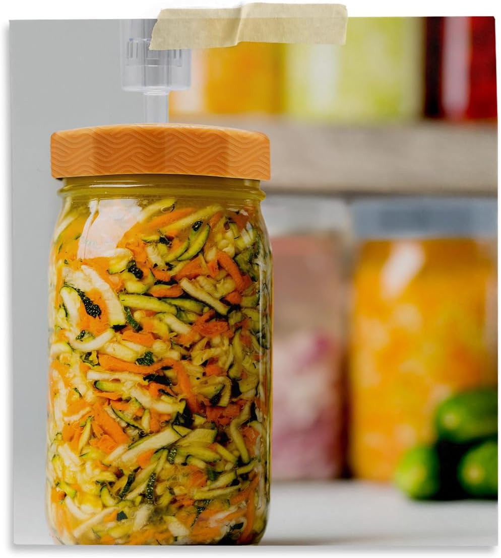 Wide Mouth Mason Jar Fermentation Lids with Grommet Hole for Airlock - Turn Your Jar Into a Fermentation Vessel - Compatible with Wide Mouth Jars - Airlocks Sold Separately