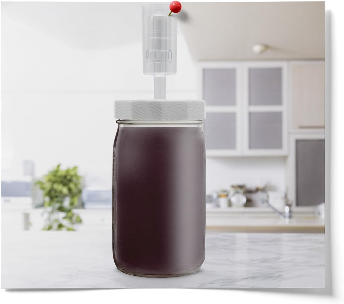 Wide Mouth Mason Jar Fermentation Lids with Grommet Hole for Airlock - Turn Your Jar Into a Fermentation Vessel - Compatible with Wide Mouth Jars - Airlocks Sold Separately