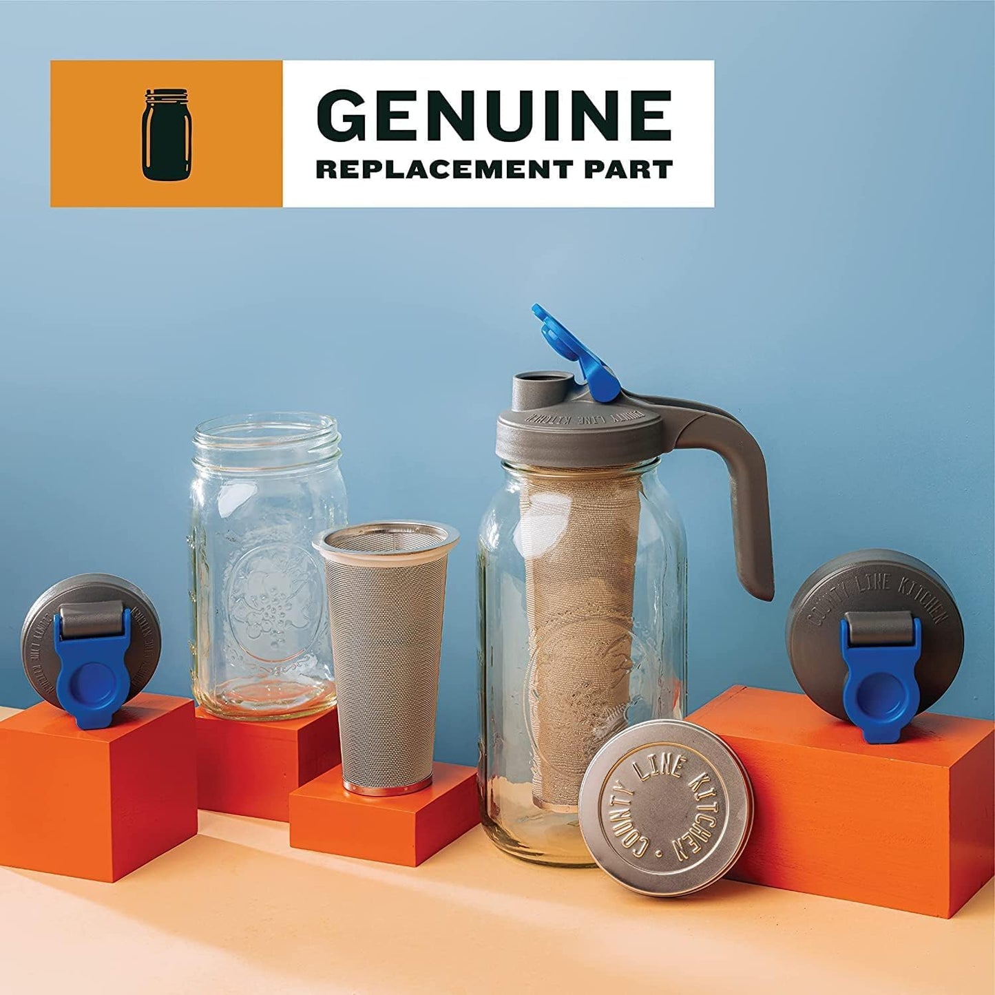 Wide Mouth Mason Jar Pour Spout Lid with Handle - Flip Cap Drinking/Canning Accessories - Airtight Leak-Proof Seal - Fits 32 oz & 64 oz Jars - Black, 1 Pack