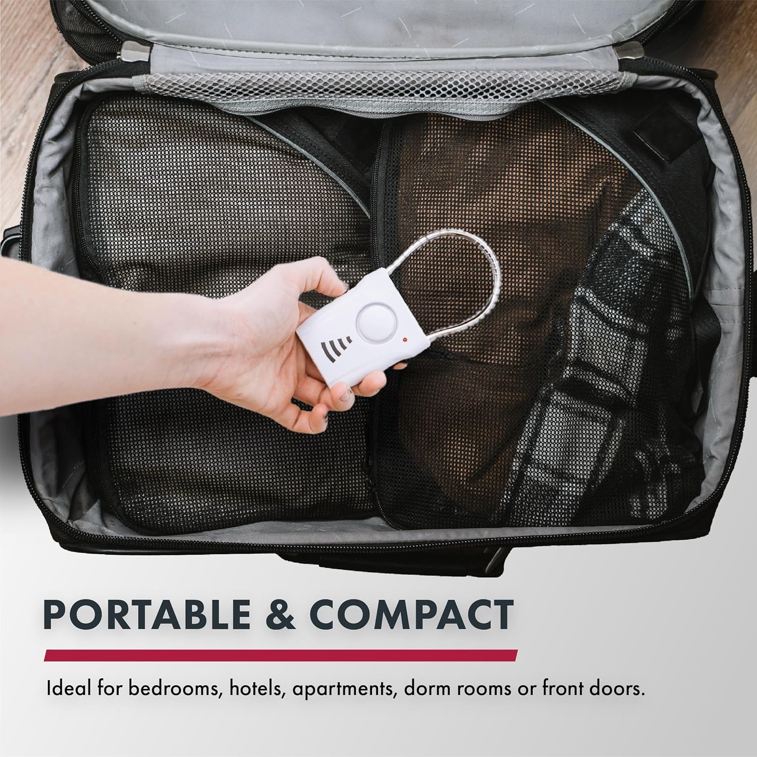 Wireless 110dB Door Handle Alarm with 680 Ft Range, Vibration-Triggered Home Security, Travel-Friendly Security Alarm