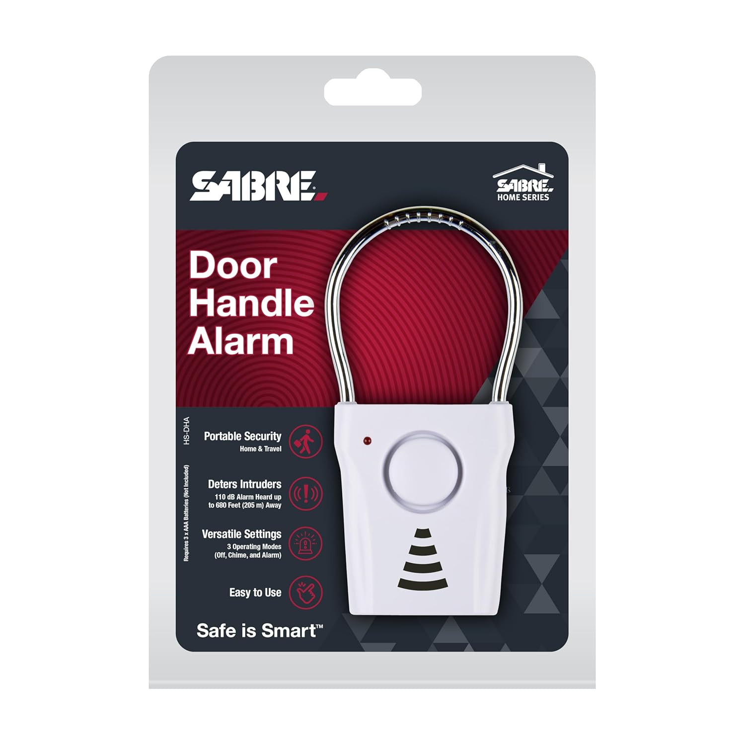 Wireless 110dB Door Handle Alarm with 680 Ft Range, Vibration-Triggered Home Security, Travel-Friendly Security Alarm
