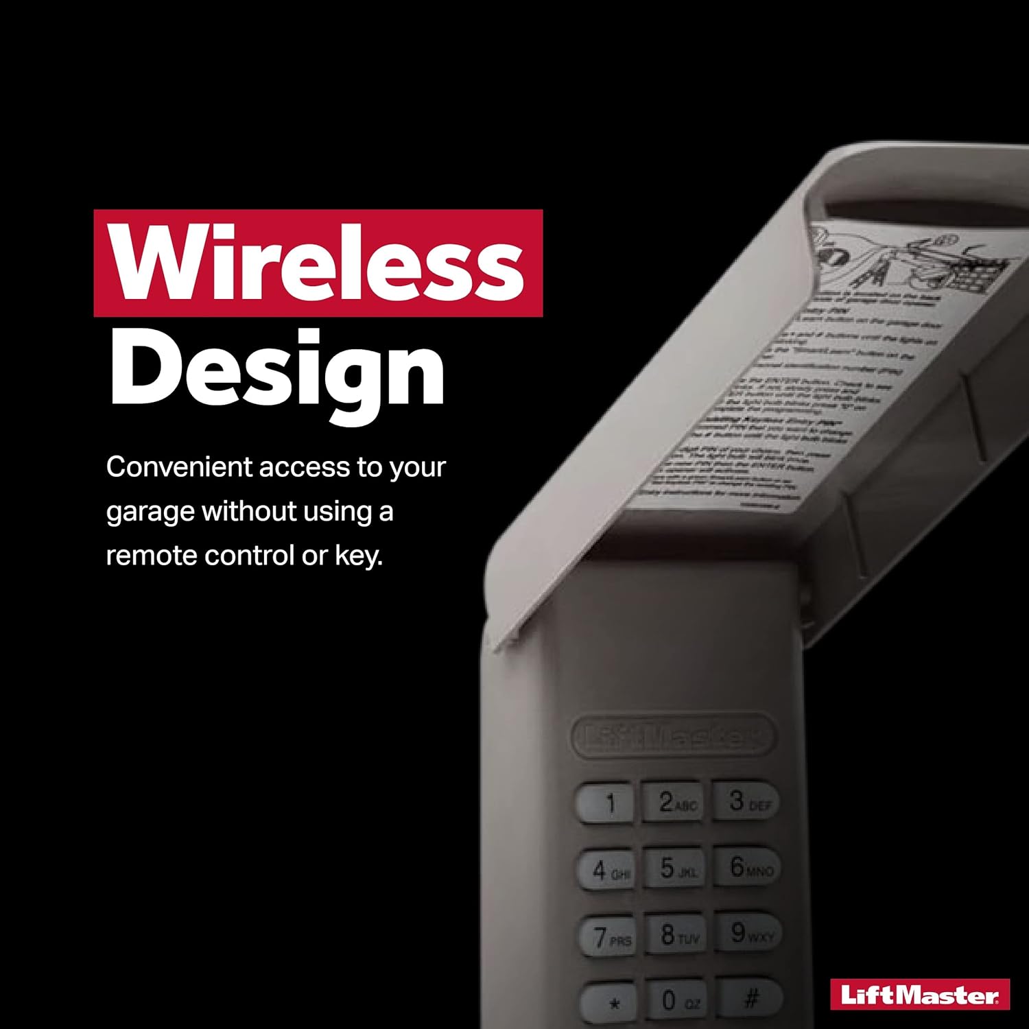 Wireless and Keyless Entry System for Easy Access - LiftMaster 878MAX Garage Door Keypad