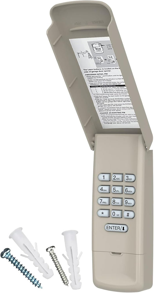 Wireless Keypad for LiftMaster 877MAX Garage Door Opener - Keyless Entry for Chamberlain/Craftsman Openers with Color-Coded Buttons