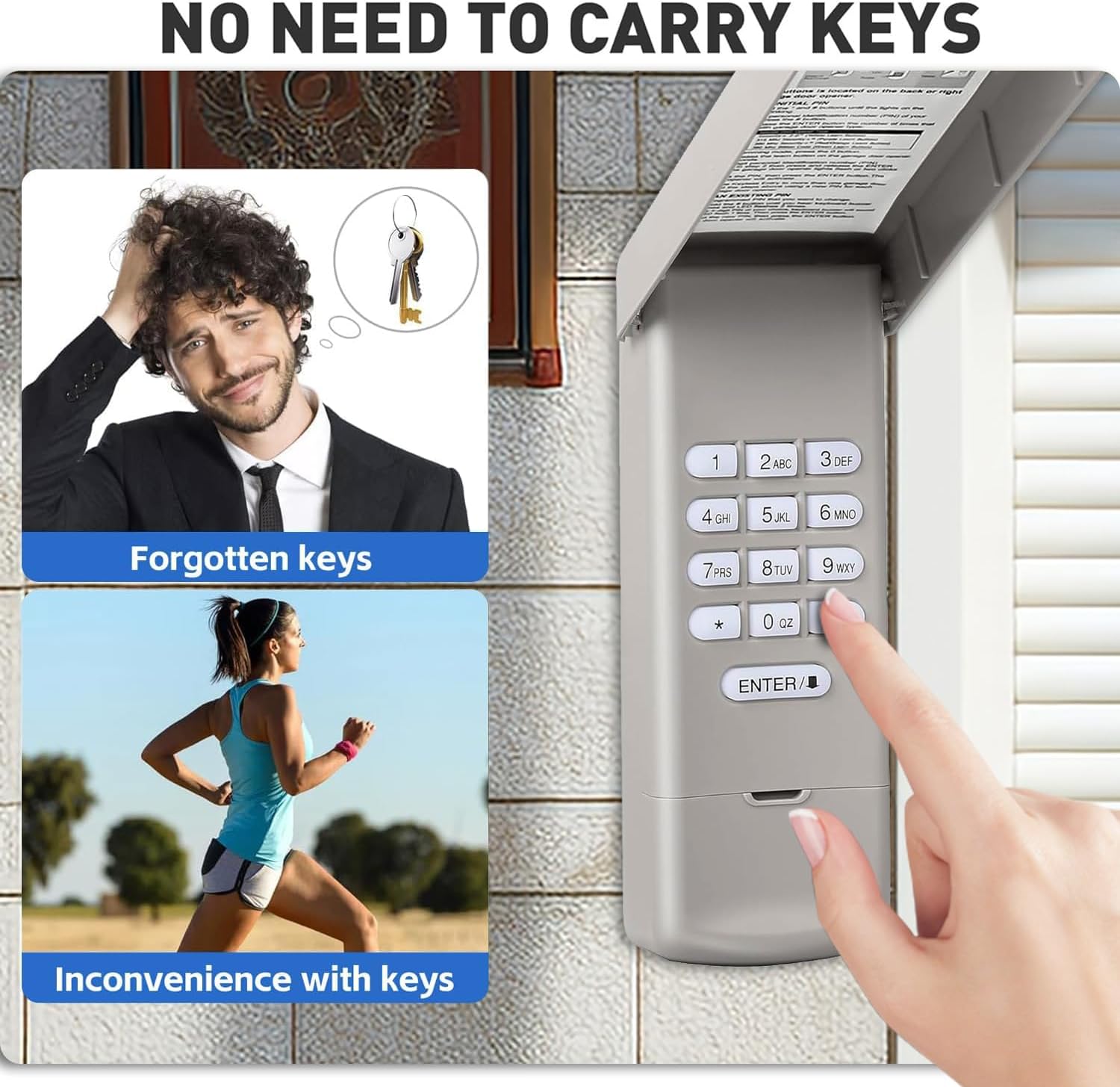 Wireless Keypad for LiftMaster 877MAX Garage Door Opener - Keyless Entry for Chamberlain/Craftsman Openers with Color-Coded Buttons