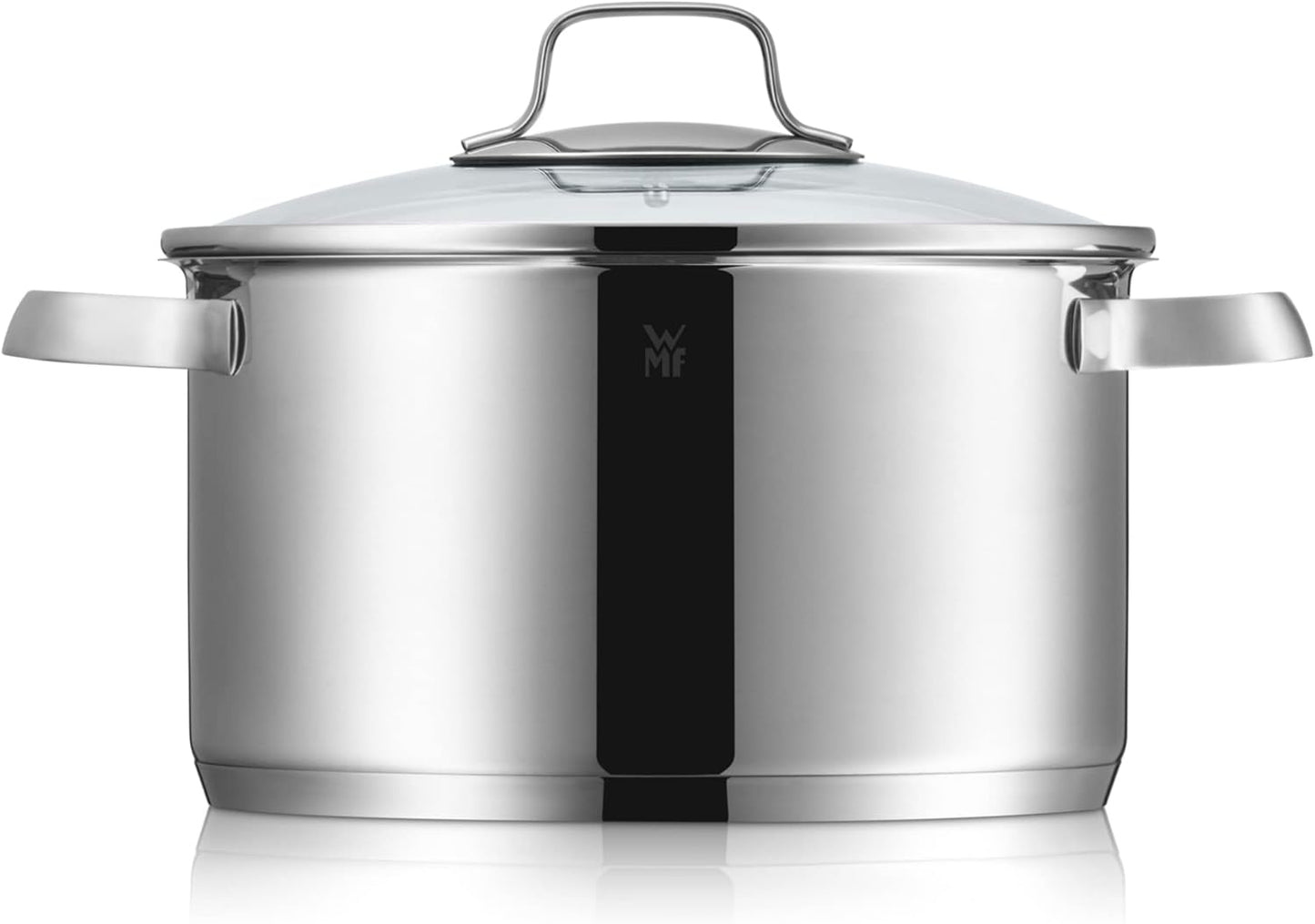 WMF Belmonte 20 cm Small Cooking Pot with Glass Lid - 2.5 L Pasta Pot for Induction Cooktops - Polished Cromargan Stainless Steel