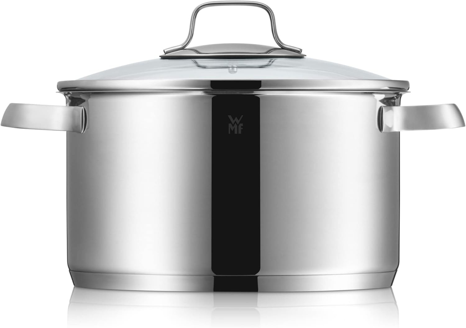 WMF Belmonte 20 cm Small Cooking Pot with Glass Lid - 2.5 L Pasta Pot for Induction Cooktops - Polished Cromargan Stainless Steel