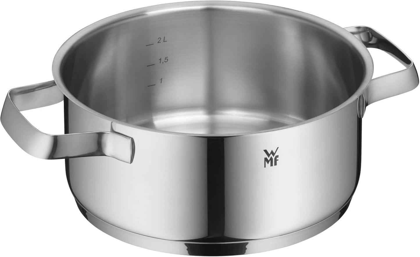 WMF Belmonte 20 cm Small Cooking Pot with Glass Lid - 2.5 L Pasta Pot for Induction Cooktops - Polished Cromargan Stainless Steel