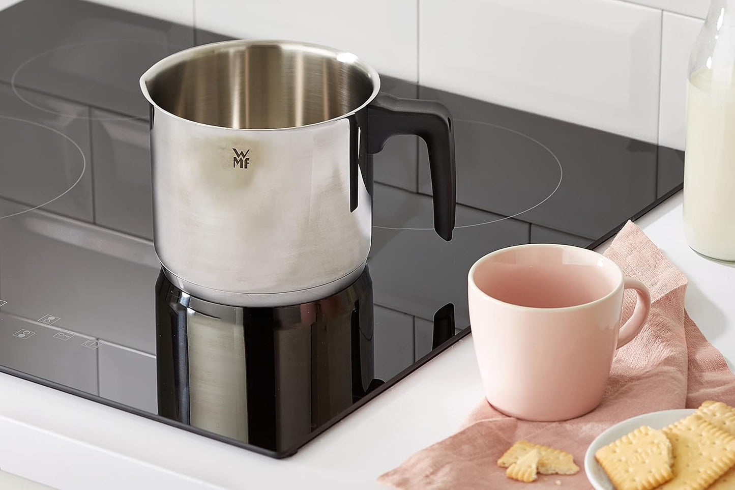 WMF Stainless Steel Milk Pot with Pouring Rim, 1.7L Capacity, Ø 14cm - Induction Compatible & Dishwasher-Safe