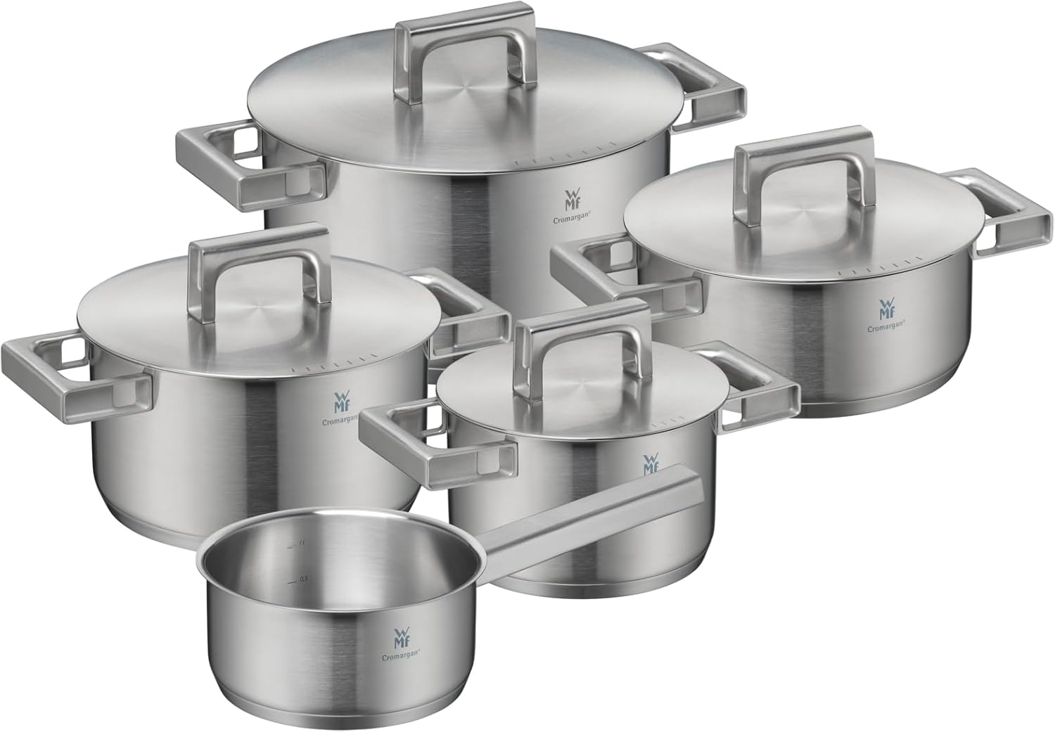 WMF Ultimate Cool 5-Piece Induction Saucepan Set - Stainless Steel, Uncoated, Dishwasher Safe