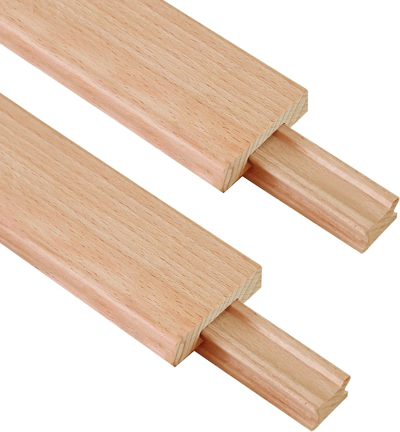 Wood Drawer Slide 14 Inches - Set of 2, HMFOR Wax Coated, Traditional Center Guide Track