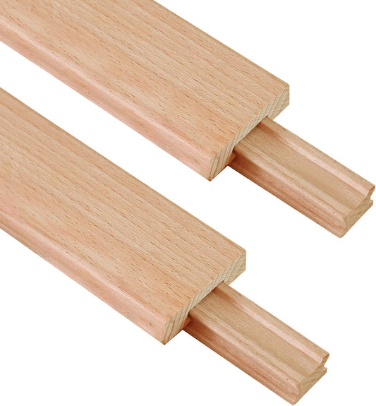 Wood Drawer Slide 14 Inches - Set of 2, HMFOR Wax Coated, Traditional Center Guide Track