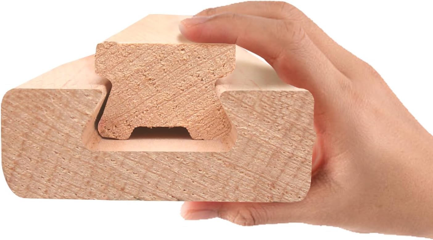 Wood Drawer Slide 14 Inches - Set of 2, HMFOR Wax Coated, Traditional Center Guide Track