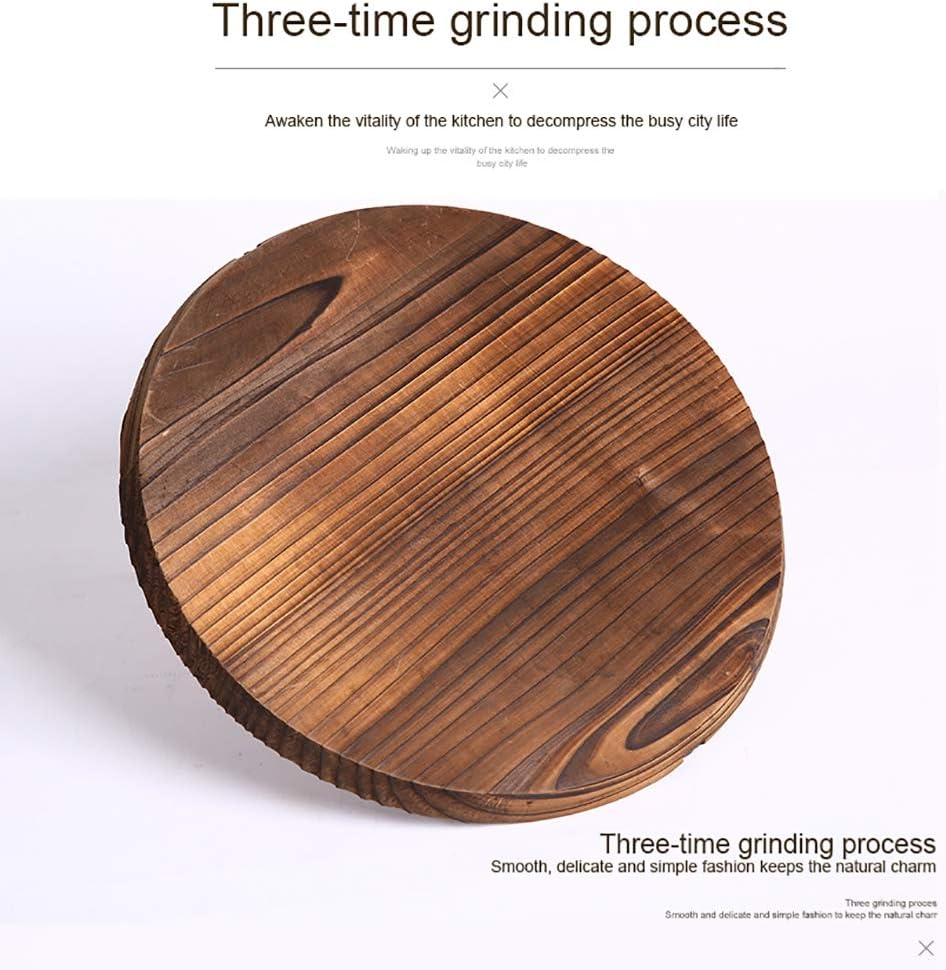 Wooden Lid for Cast Iron Wok - Forart Lid with Large Handles - 12.6/13.4/13.8/15 Inch Diameter