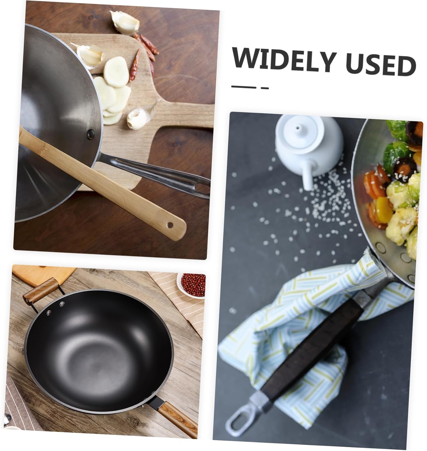 Wooden Pan Handle Replacement - Stainless Steel Pot Grip for Cookware - Anti-Scalding Fry Grip - Pot Holder for Frying Pan