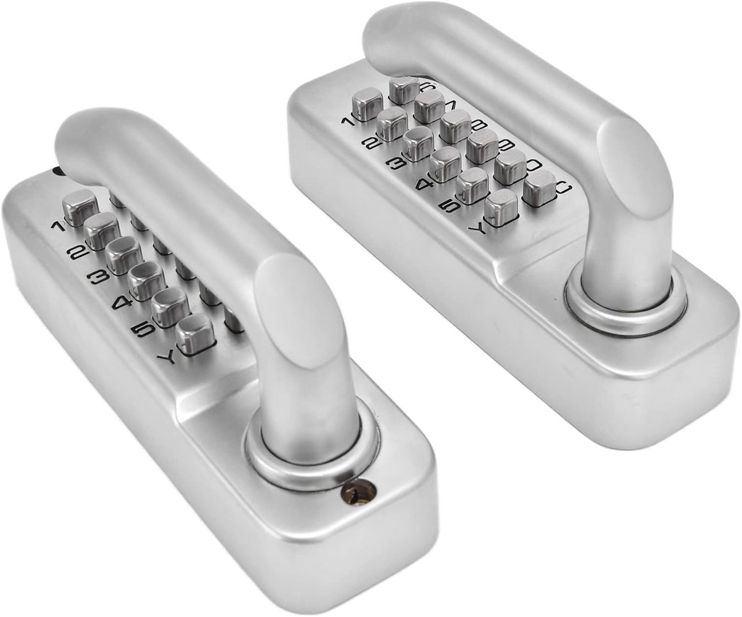 Wrought Iron Gate Lock with Handle and Password Combination - Stainless Steel Fence Lock for Wood Doors