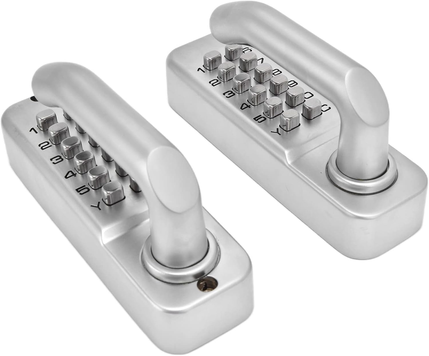 Wrought Iron Gate Lock with Handle and Password Combination - Stainless Steel Fence Lock for Wood Doors