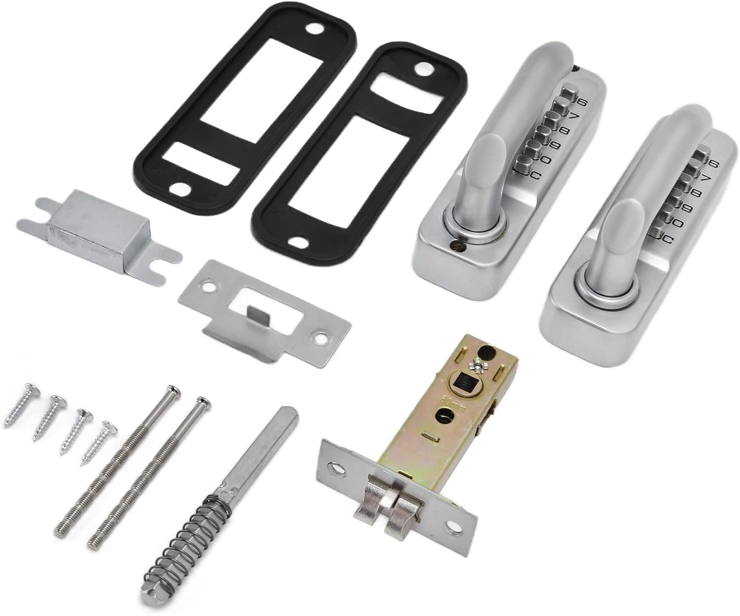 Wrought Iron Gate Lock with Handle and Password Combination - Stainless Steel Fence Lock for Wood Doors