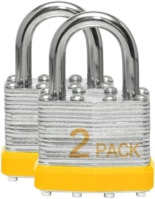 XanHen Lock Outdoor Padlocks with Same Key, Long Shackle, 2 Pack - Laminated Steel Keyed Padlocks for Hasp Latch, Sheds, Fences, Storage Locker, School, Gym - WildKart