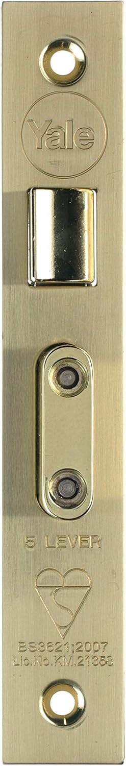 Yale B-BSSL-3.0-PB Brass Finish British Standard 5 Lever Mortice Sashlock - 3 Inch/76 mm
