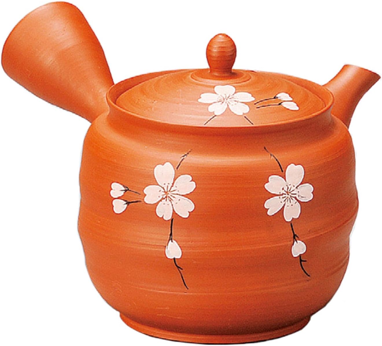 Yamaki Ikai Tamako Red Mud Muscle Cherry Blossom Teapot F410 - Handcrafted Japanese Teapot with Cherry Blossom Design