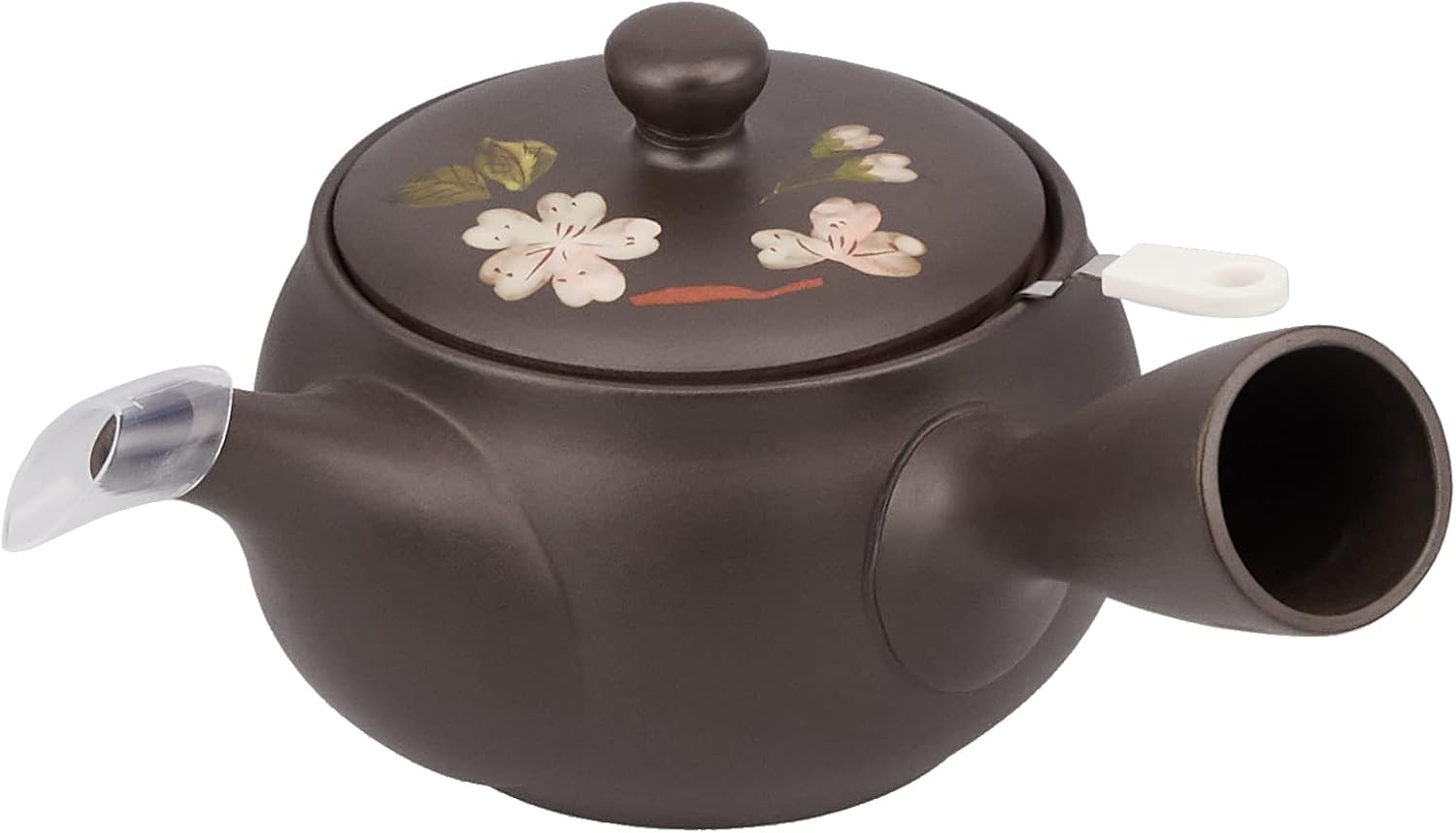 Yamaki ikai Tokoname Ware F913 Tomisen Teapot with Black Pink Cherry Blossom Design - 9.1 fl oz (270 ml)