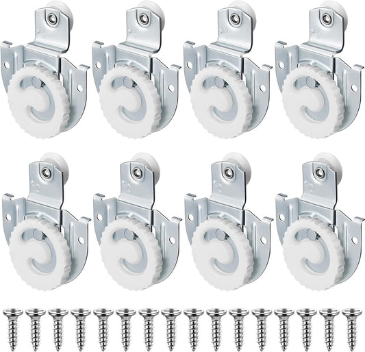 Yaocom 8 Pack Sliding Closet Door Roller Kit Include 8 Sliding Door Rollers Bypass Hardware Knob Adjustable Hooks with 16 Screws for Wardrobe Cabinet (#1, #2) - WildKart