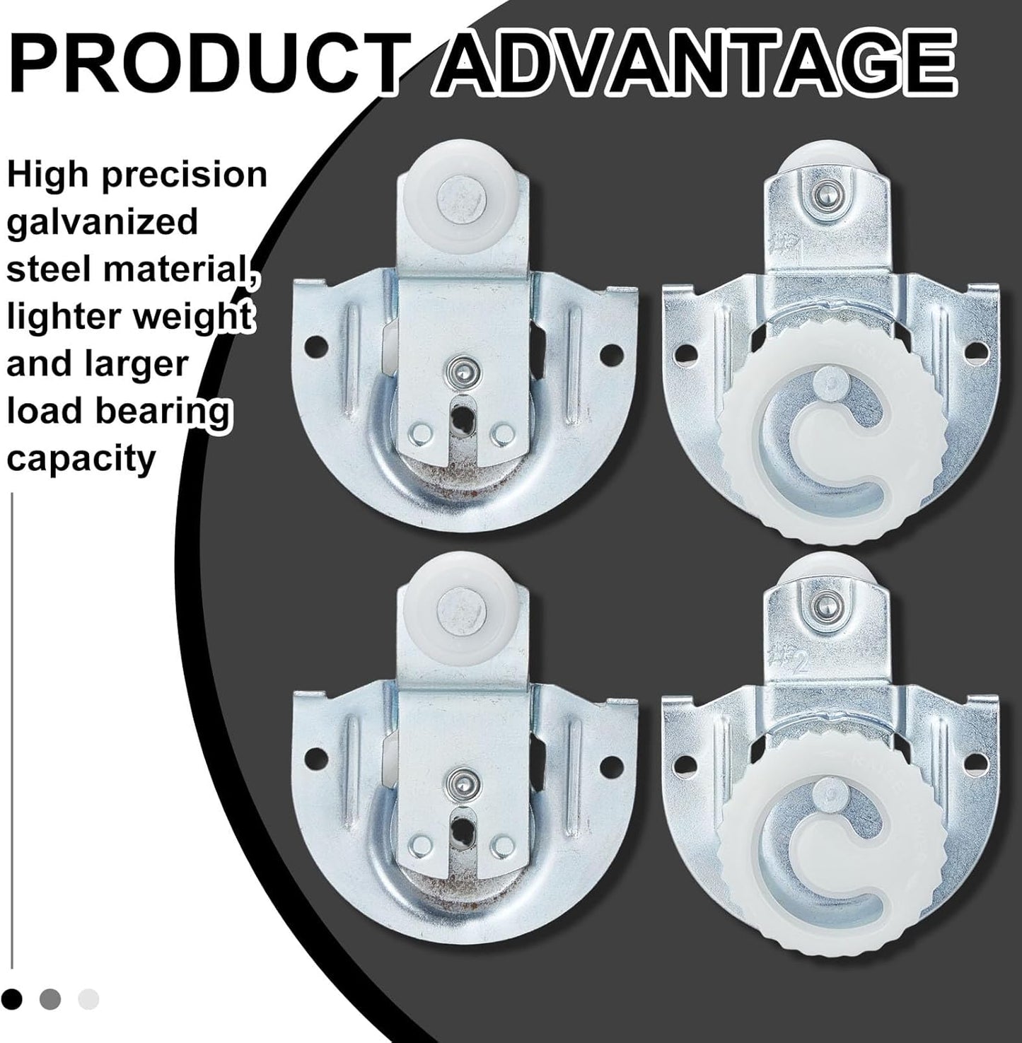 Yaocom 8 Pack Sliding Closet Door Roller Kit Include 8 Sliding Door Rollers Bypass Hardware Knob Adjustable Hooks with 16 Screws for Wardrobe Cabinet (#1, #2) - WildKart