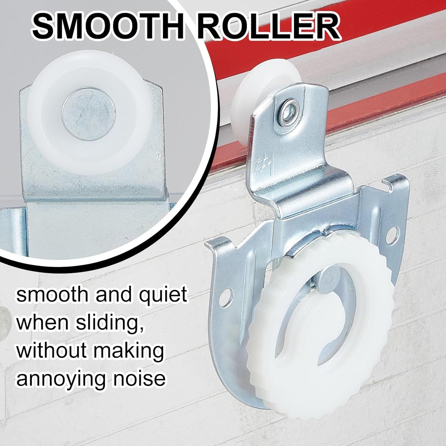 Yaocom 8 Pack Sliding Closet Door Roller Kit Include 8 Sliding Door Rollers Bypass Hardware Knob Adjustable Hooks with 16 Screws for Wardrobe Cabinet (#1, #2) - WildKart