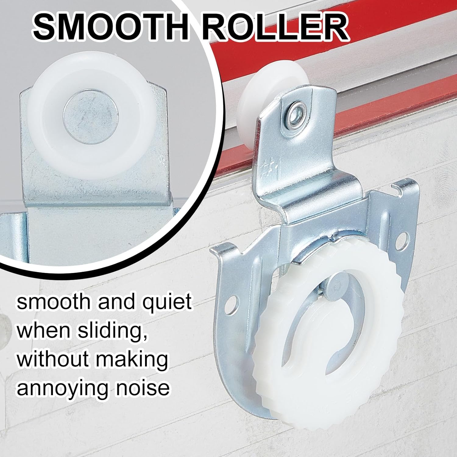 Yaocom 8 Pack Sliding Closet Door Roller Kit Include 8 Sliding Door Rollers Bypass Hardware Knob Adjustable Hooks with 16 Screws for Wardrobe Cabinet (#1, #2) - WildKart